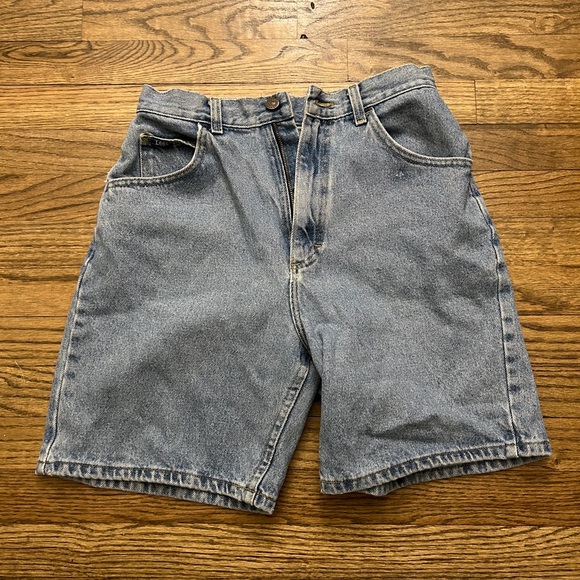 Vintage Lee High Waisted Long Jean Shorts - Picture 1 of 2